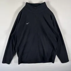 古着 ナイキ NIKE ハーフジップフリーストレーナー ワンポイントロゴ刺繍 ライナー 大きいサイズ XXL  ブラック メンズ