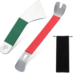 LEONTOOL 自動トリム取り外しツールキット 車トリム取り外し工具セット 金属トリム取り外しツール 内張りはがし クリップ外し カプラー外し工具 内張り剥がし 収納ポーチ付き オートトリム取り外しツール 車用 ドアパネル(多色)