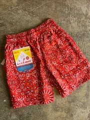 COOKMAN SHORT PANTS 新品 ペイズリー レッド バンダナ柄のサムネイル