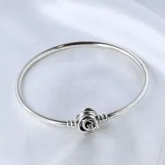【研磨済】PANDORA Moments Encircled Clasp Bangle 19cm バングル 美品 シルバー925のサムネイル