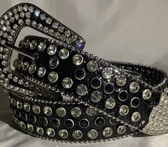 ギラギラ　ブラック　ウエスタンベルト　LEX ブリンブリン　カウボーイ　y2k アメカジ　古着　メンズベルト　レディースベルト　ヴィンテージ　グランジ