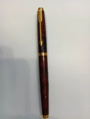 中古品】Parker パーカー 万年筆 ペン先 14K 585 ブラウン マーブル 名