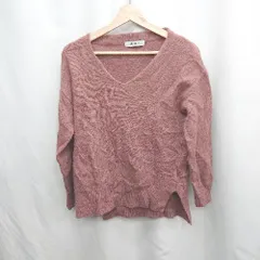 ◇ ⊆ nano universe ナノ ユニバース シンプル 長袖 ニットセーター サイズF レッド系 レディース E  【1505220004474】