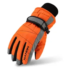 TRIWONDER キッズ スキー スノー グローブ 手袋 防水 防寒 男の子 女の子 アウトドア スノボー スポーツ 雪用手袋 冬用 フリース裏地 滑り止め付き 透湿 換気性 耐磨耗性 (オレンジ, S (6-7 歳))