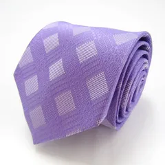 タカキュー ブランド ネクタイ チェック柄 格子柄 シルク PO  メンズ パープル TAKA Q 【中古】