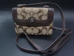 ■美品■ COACH コーチ シグネチャー ターンロック キャンバス×レザー ショルダーバッグ ポシェット ブラウン系 DY0491