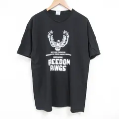 L/古着 半袖 Tシャツ メンズ フリーダム コットン クルーネック 黒 ブラック 25jun17 中古