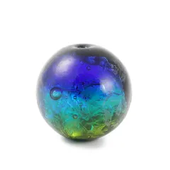 Sea drop 光る ホタルガラス ケラママリン 粒売り 20mm玉 ビーズ 蓄光 とんぼ玉 1玉 [127btt-20-1]