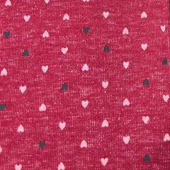 ミニハート♡デニム風ニット生地 赤