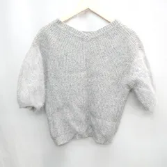 ◇ ⊇ TONAL トナル ブイネック 七分袖 ニット サイズ38 グレー系 レディース E  【1504210010013】