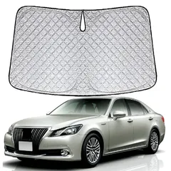 新品 トヨタ クラウン 210系 専用サンシェード 車 フロント 2012-2017 TOYOTA Crown 210 フロントガラス用 UVカット 日よけ 車中泊 遮光 断熱 折り畳み式 アクセサリー カスタム クラウン210系パーツ(シルバー クラウン