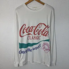 90s デザインロンT コカ・コーラ 企業ロゴ ホワイト メンズ 古着 アメカジ