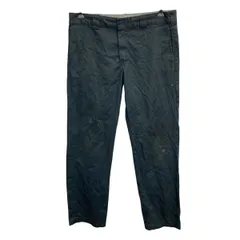 Dickies ワークパンツ W36 チャコール ディッキーズ ジップアップ ワーク コットン スリムストレート 古着卸 アメリカ仕入 2506-1067