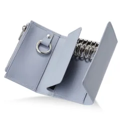 [FABULO] キーケース メンズ スマートキー 本革 カードキー 小銭入れ カード入れ レディース 小さめ 4色 (グレー) [グレー（スムースレザー）]