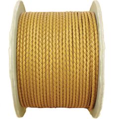 編み込み丸革紐 3mm×2m ゴールド 革紐 レザーコード