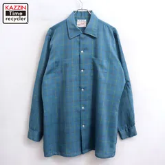 70s vintage ARROW チェック柄 長袖シャツ メンズ 表記Lサイズ