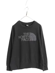 【お得なクーポン配布中!】 ノースフェイス ロゴ 刺繍 スウェット レディース М / 古着 裏起毛 トレーナー アウトドア クルーネック シンプル トップス 薄手 ブラック