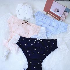 ショーツ レディース 綿 レース パンツ 可愛い 下着星柄 通気性 美尻ショーツ 10代 20代 30代