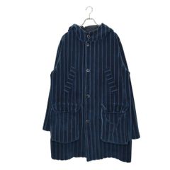 MSGM エムエスジーエム ベロア フード コート 1940MH04 154526-89 48 コバルトブルー