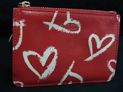 ■美品■ kate spade ケイトスペード パテントレザー ハート柄 コインケース コインパース 小銭入れ レディース レッド系 DI6226