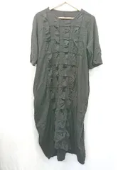 ◇ ⊂ antiqua patterntorso アンティカ パターントルソ 五分袖 膝下丈 ワンピース 表記なし ブラック レディース E  【1506250013122】