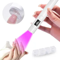 【緊急入荷】3W LEDディスプレイ ジェルネイルライト UVライト ミニネイルライト ネイルスタンパー付 レジン用 硬化ライト ペン型ネイルライト 2階段タイマー 手足両用 peipai コンパクト 充電式