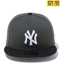 【ムラスポ公式】NEW ERA ニューエラ 59FIFTY Shadow ニューヨーク・ヤンキース ダークグラファイト ブラックバイザー キャップ 帽子 14109882