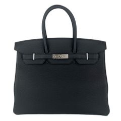 新品未使用 HERMES エルメス Birkin35 バーキン35 Black ブラック PHW シルバー金具 Stamp-B B刻