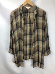 TRUSSARDI シルクリネン混　カーディガン　サイズ42　06010403　02