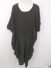 ◇ ◎ CAWAII カワイイ デザイン 七分袖 膝下丈 ワンピース ブラウン系 レディース P  【1302180003031】