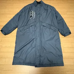 canterbury カンタベリー メンズL ネイビーグレー 中綿 防風 スポーツ観戦 トレーニング 部活 冬物アウター RG-74531 オーバーサイズ ロゴ刺繍 シンプル デザイン コンディション良好 ベンチコート サッカー フットサルのサムネイル