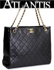 美品 シャネル CHANEL マトラッセ ロゴチェーン トートバッグ ラムスキン 黒 G金具 【65154】 - メルカリ