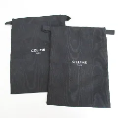 シャネル CHANEL シューズ 保存袋 靴袋 2枚セット 布 巾着 黒系 ブラック ロゴ プリント