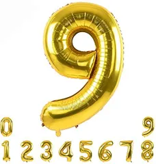 【数量限定】大きい 誕生日 ハッピーバースデー 40インチ 飾り付け アルミ風船 ウェディング バルーン 記念日 パーティー バルーン 約90cm ナンバー (9 数字 ゴールド)