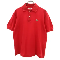 CHEMISE LACOSTE シュミーズラコステ 半袖 ポロシャツ 3 レッド 鹿の子 メンズ 古着