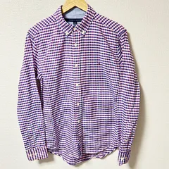 (^w^)b TOMMY HILFIGER トミーヒルフィガー CUSTOM FIT 長袖シャツ ボタンダウン チェック柄 コットン 綿100% トップス カジュアル デイリー タウンユース レッド 赤×ブルー 青 メンズ サイズL/G