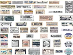 ドナリー おしゃれで可愛い 50種類 コラージュ 素材 100枚セット 大容量 ステッカー フレークシール シール帳 海外 韓国 メモ用紙 ノート素材 日記 切手(ラ・ベル・エポック)