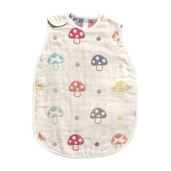 【在庫セール】10mois(ディモワ) - Hoppetta ふくふくガーゼ(6重ガーゼ) トドラーキッズスリーパー コットン100% 2~7歳頃まで champignon 着丈64cm