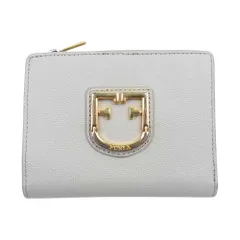 Furla フルラ 二つ折り財布 二つ折り レザー ウオレット 財布  グレー系【中古】のサムネイル