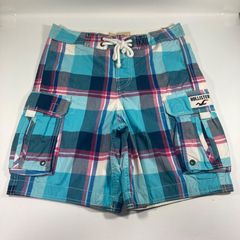 【新品】Hollister サーフパンツ 水着 XS ターコイズ 海・リゾート・フェス対応【M60】