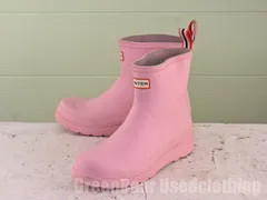 レディース HUNTER レインブーツ ピンク 38 24cm B268