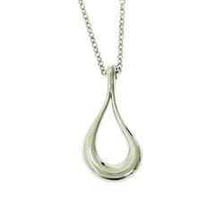 【中古】TIFFANY&Co. ティファニー シルバー オープン ティアドロップ ネックレス 2.9g 925刻印 421584 ネックレス