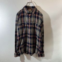 LUCKY BRAND フランネルシャツ M ネイビー系チェック