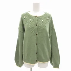 エヘカ ソポ ehka sopo カーディガン ニット フラワーモチーフ F 緑 グリーン /TZ