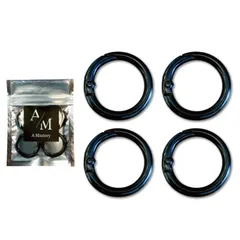 【特価セール】丸カラビナ 丸型カラビナ ブラック お洒落 サークル ラウンド 外径30mm 丸フック リングフック キーホルダー アクセサリーパーツ ブラック 黒 A Mastery エーマスタリー ジャパンブランド