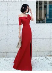 新品未使用 レディースファッション 人気商品 大胆スリット×マーメイドラインのロングドレス！結婚式やパーティーに最適！