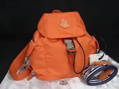 ■新品同様■MONCLER モンクレール ドーフィネ ナイロン 巾着型 2WAY リュックサック ショルダーバッグ レディース オレンジ系 BP1203のサムネイル