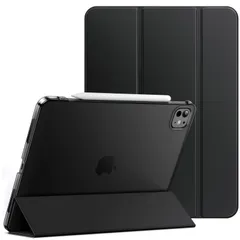 Pro 11インチ M4 iPad 2024 (第5世代) 用ケース スリムスタンド JETech ハードバック ウェイクアップ/オートスリープ機能付き タブレットスマートカバー (ブラック)