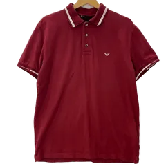 エンポリオアルマーニ　新品未使用品　刺繍　ネイビー　長袖ニットポロ　48サイズ. 長袖ポロシャツ ストレッチピケ マイクロイーグル刺繍 | Emporio