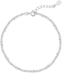 AREUM レディース ブレスレット きらきら シルバーカラー 細め シンプル 白金色 高見え 上品 アクセサリー(シルバー,  ワンサイズ)